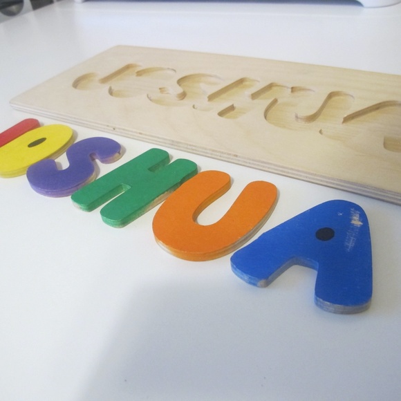 Personalized Name JOSHUA Wood Puzzle GUC - Picture 3 of 3
